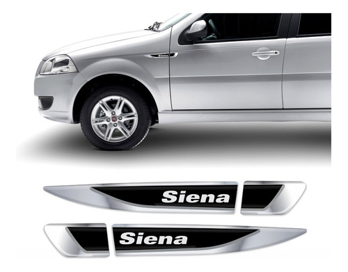 Par Emblema Adesivo Aplique Lateral Fiat Siena 2010/2013 67