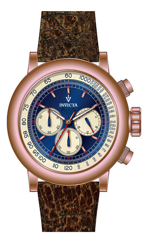 Pulseira de relógio masculina Invicta 37324 Brown, cor ouro rosa