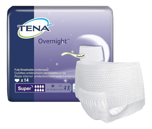 Tena Overnight Super Adult Underwear Pull On Medium Disposab