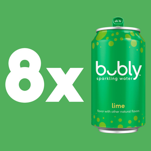 Agua Con Gas Sabor Lima Latas De 355 Ml Paquete De 8