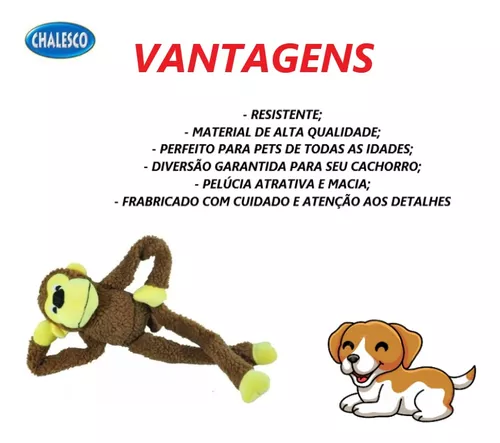 Brinquedo Macaco Marrom Chalesco para Cães