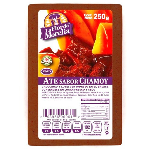 Ate Chamoy 250gr Caja 6pzs Dulce Tipico Moreliano 100%