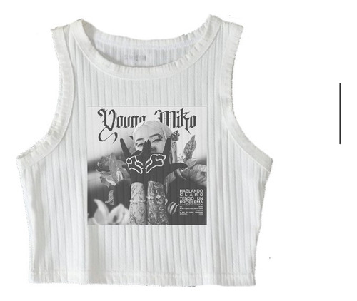 Remera Young Miko  Corta Musculosa Top Trap Baby Miko Drill