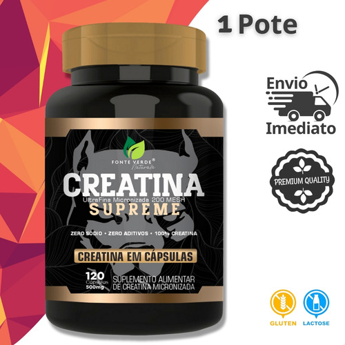 Creatina Supreme Micronizada Pura 120 Cáps - Fonte Verde