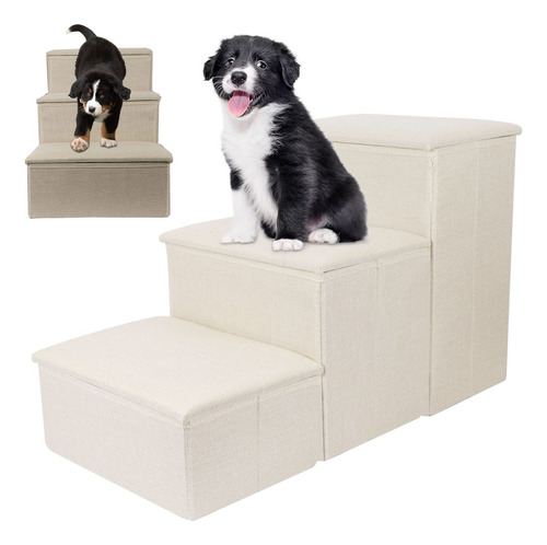 Escalera Plegable De Mascota Pequeñas Perros Gato De 3 Pisos