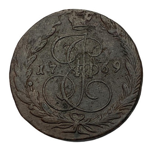 Moneda Rusia - 5 Kopeks - Año 1769 (em) - C# 59 - Cobre