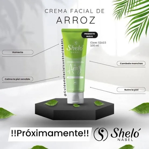 Crema Facial Arroz Con Ácido Hialurónico Piel Sensible Shelo Todo Tipo De Piel Día/noche