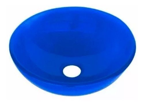 Bacha Apoyo Vidrio Azul 31,5cm Redonda Daccord