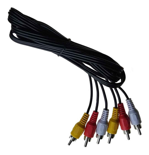 Imagem 3 de 5 de Cabo Audio/video Macho Rca, Av 1,8m Video Tv Lcd Led Dvd Sky