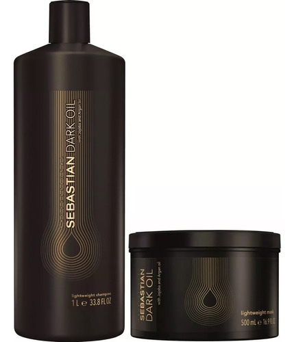 Shampoo 1000ml + Mascarilla 500ml Sebastian Dark Oil  