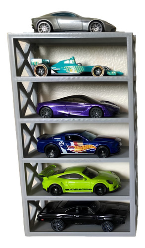 Porta Autos Compatible Hot Wheels A Muro 6 Posiciones 3d