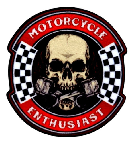 Parche Motociclista Calavera Pega Con Plancha