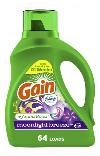 Detergente Líquido Gain Moonlight Breeze 2.72l 64ld