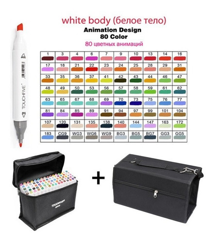 Touchfive 80 De Color Arte Marcadores Cepillo Pluma Bosquejo