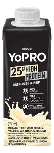 Yopro Danone Milkshake Baunilha 25g Proteina  250ml Unitário