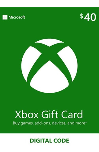 Tarjeta Digital - Xbox Gift Card 40 Usd - Solo Cuenta Eeuu