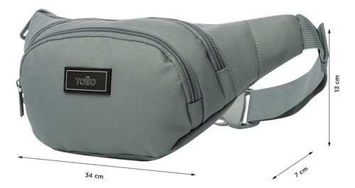 Totto Cangurera Con Doble Bolsillo Pompetto Gris Oscuro Lisa
