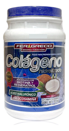 Colágeno Hidrolizado Glucosamina Biotina Coco 1.1 Kg