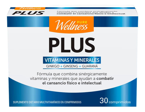 Multivitaminico Energizante Pure Wellness Plus X 30 U