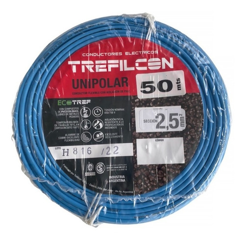 Imagen 1 de 7 de Cable Unipolar 2.5mm Normalizado Trefilcon Rollo X 50mts E.a