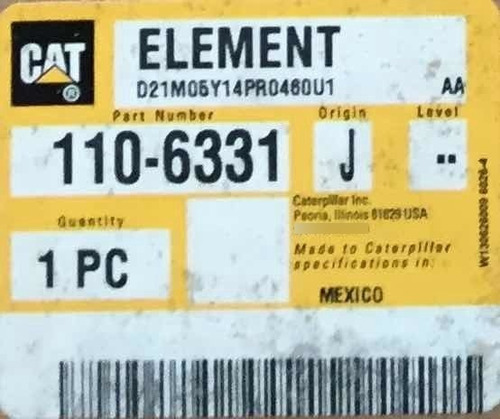 Filtro Elemento Aire Cat 110-6331 Original En Caja P829333