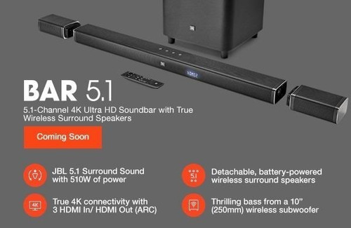 Soundbar Jbl 5.1 Sem Fio Wirelles 218w 4k 3d Garantia Nac