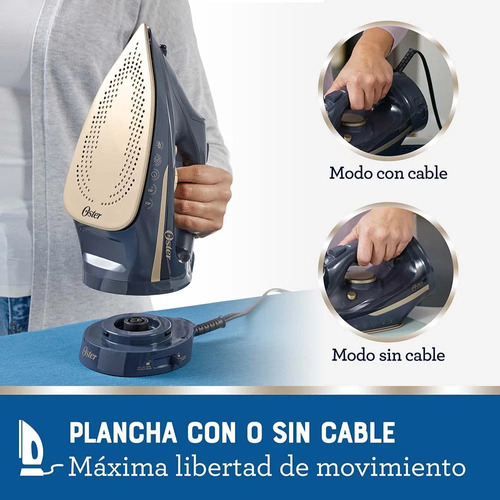 Plancha De Vapor Oster Gcstcc5000 Inalámbrica 2 En 1 Color Azul