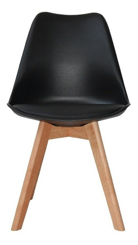 Sillas Tulip Cocina Comedor Escandinava Nórdica X 4 Unidades Estructura de la silla Natural Asiento Negro Diseño de la tela Tulipán
