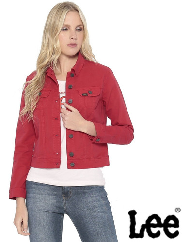 jaqueta vermelha feminina jeans