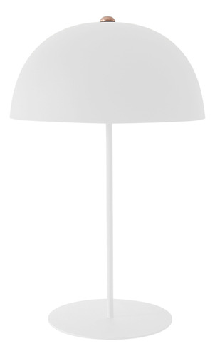 Lampara Mesa Velador Moderno Media Esfera Hongo Luz Led E27 Estructura Blanco/Cobre