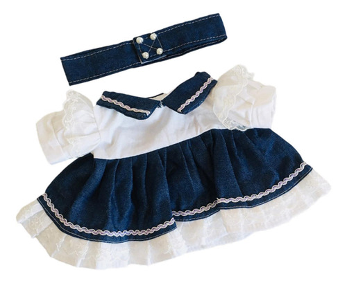Conjunto De Vestido De Mezclilla Elegante Para Muñecas Con