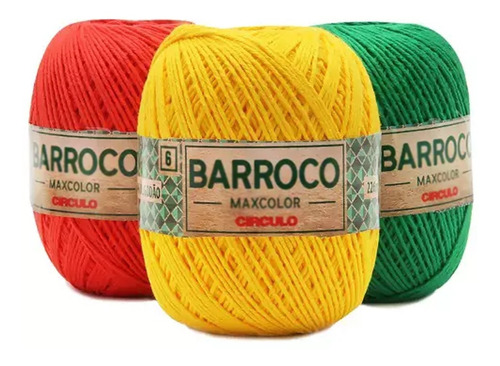 3 Novelos Barbante Barroco Maxcolor 6 Crochê 200g