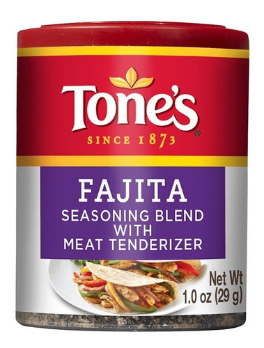 Sazonador Tone's Para Fajitas C/ Ablandador Carne 28g Kosher