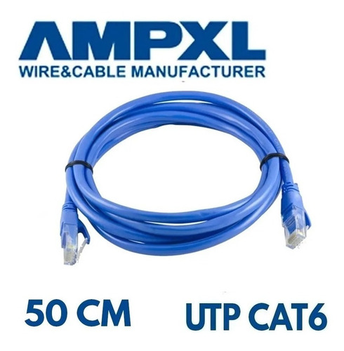 Cable De Red Utp Patch Cord Ampxl Cat6 Certificad 50cm 24awg