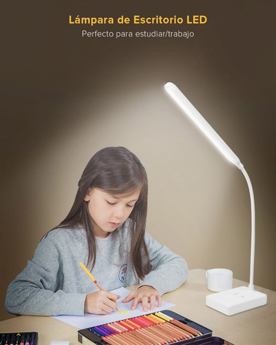 Imagen 4 de 7 de Lámpara De Escritorio Led Recargable Usb 1500mah