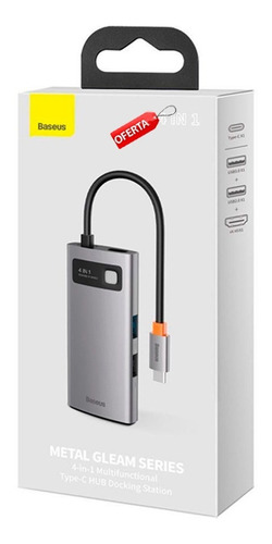 Hub Tipoc Baseus 4 En 1 Con Usb 3.0 2.0, 1 Hdmi Cahub-cyog