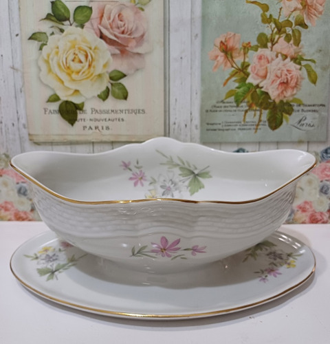 Salsera Con Presentoire De Porcelana Verbano Floral