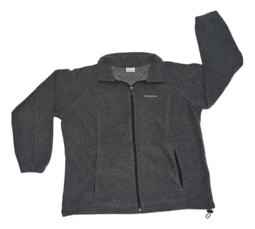 Poleron Polar Mujer Columbia Full Zip Color Gris Oscuro Talla 1x