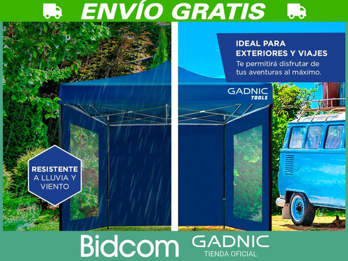 Imagen 3 de 10 de Gazebo 3x3 Plegable Portatil + Bolso Transporte Y Estacas