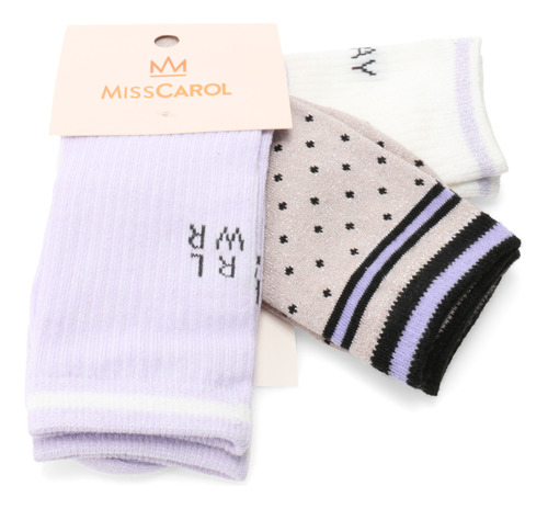 Medias Mujer Miss Carol Geometric Pack X3 146.24106