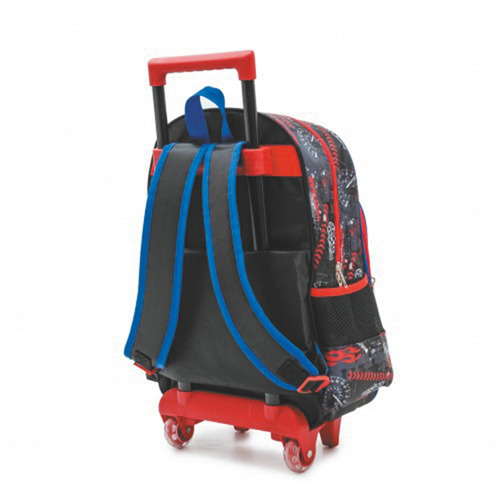 Mochila Escolar Con Carrito Auto De Carrera Multicolor