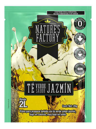 Natures Factory Té Verde En Polvo Sabor Jazmin 10 Piezas