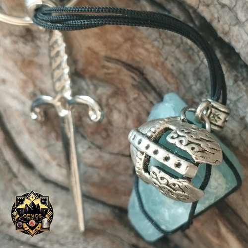 Llavero Onix Cielo Dije Guerrero Gemos Minerales Artesanias Celeste