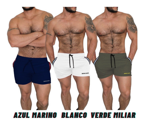 3 Unid Pantalonetas, Short Corto, Gym, Casual Hombre Slimfit