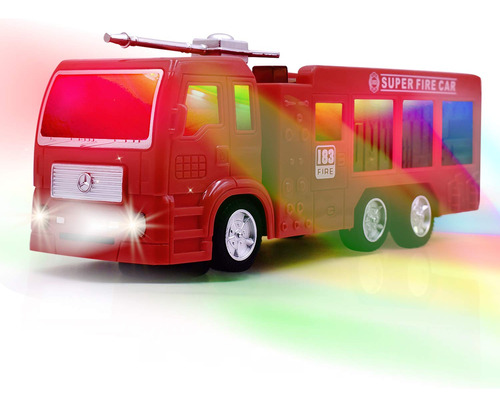 Coche De Bomberos De Juguete Con Luces Y Sirenas 3d Eléctr.