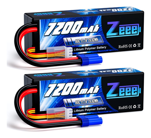 Zeee 3s Lipo Bateria 7200mah 11.1v 80c Con Conector Ec5 Estu
