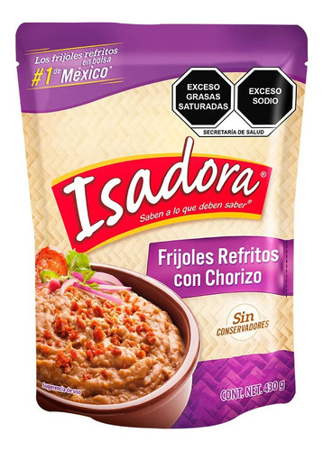 Imagen 1 de 1 de Frijoles Refritos Isadora Con Chorizo De 430 G 