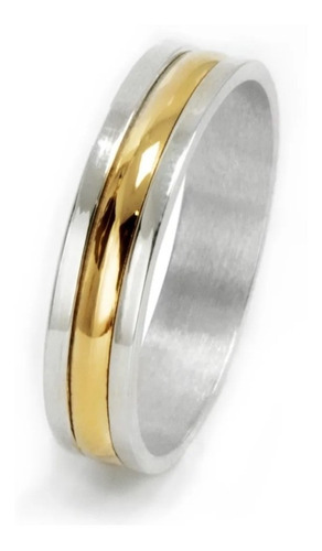 Imagen 1 de 3 de Alianzas Anillos Plata 925 Y Oro 18k Compromiso Boda Ancha