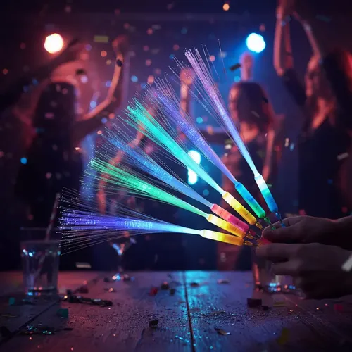 WUSJCOF Set De 12 Barras Luminosas LED – Varitas De Fibra óptica Con 3 Modos De Luz, Multicolor, Ideales Para Fiestas, Conciertos Y Eventos Infantiles