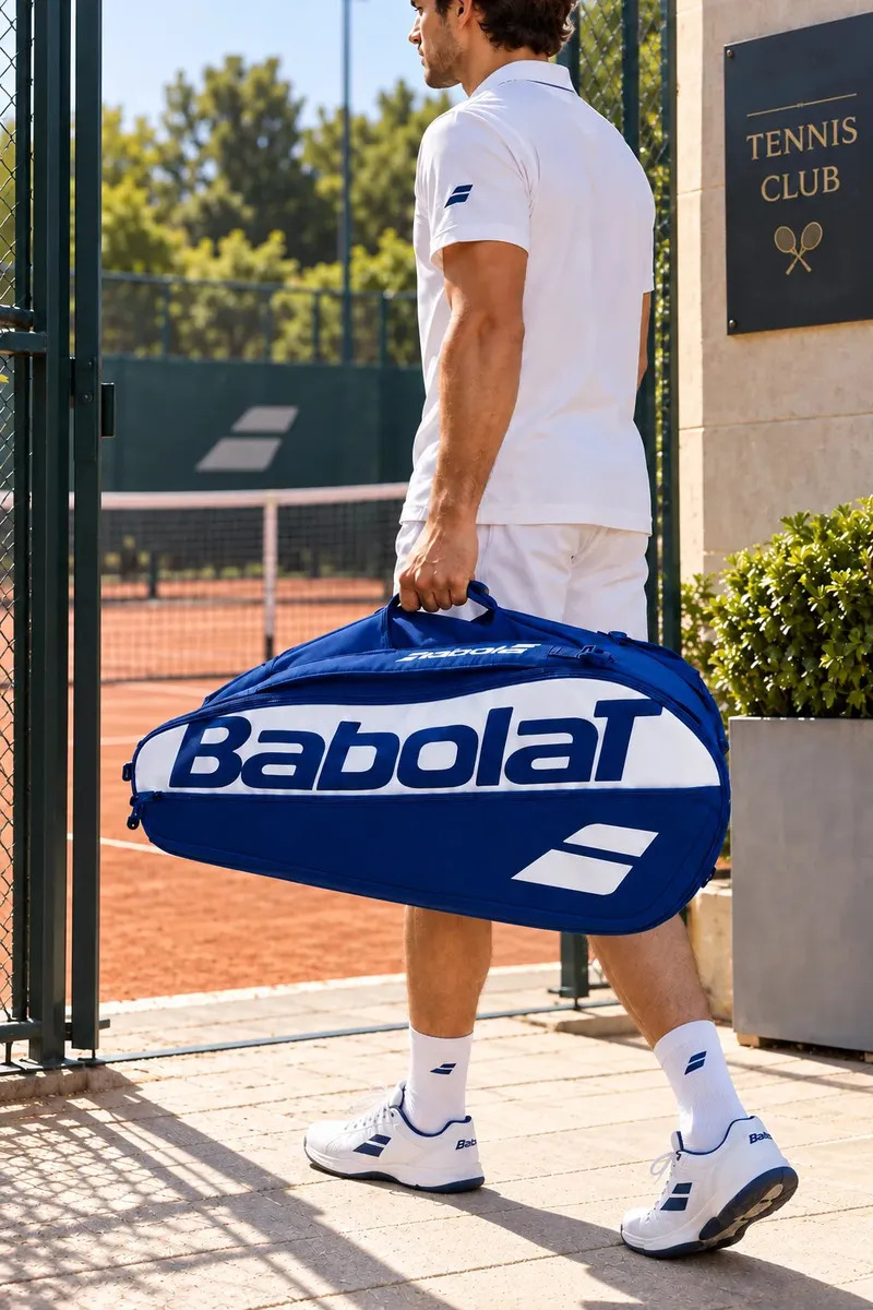 Raquetero Babolat RH9 Court L 2nd Gen Tenis Capacidad Hasta 9 Raquetas de Tenis Color Azul Bolso Tiras Tipo Mochila Porta Raquetas